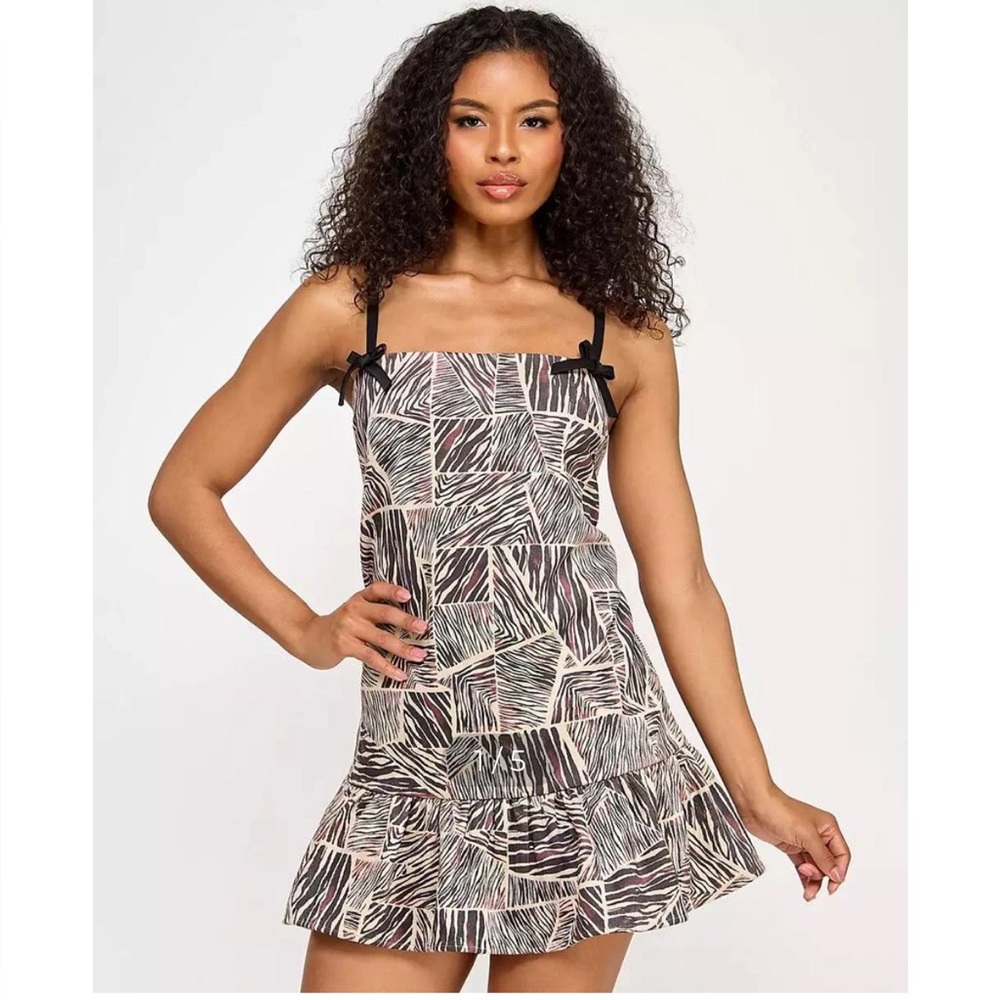 Seni and Cade drop waist brushed faux suede   Dress w/ Ruffle Hem- NWT retail 69
